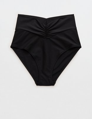 Aerie Ruched High Waisted Full Coverage Bikini Bottom