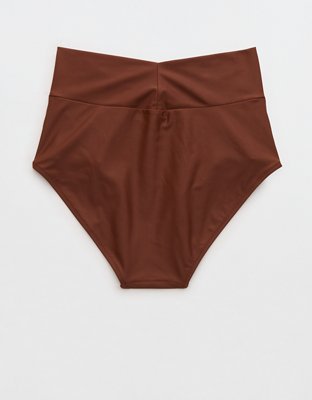 Aerie Ruched High Waisted Full Coverage Bikini Bottom