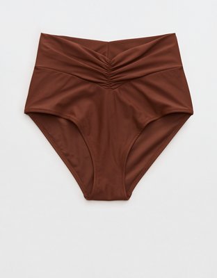 Aerie Ruched High Waisted Full Coverage Bikini Bottom