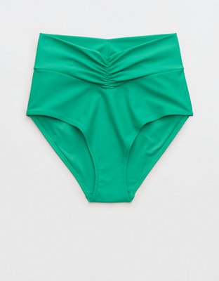 Aerie Ruched High Waisted Full Coverage Bikini Bottom
