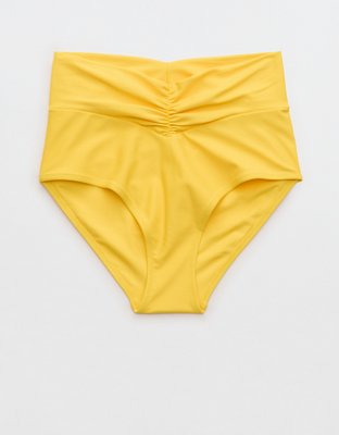 Aerie Ruched High Waisted Full Coverage Bikini Bottom
