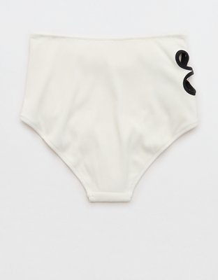 Aerie Daisy High Rise Full Coverage Ribbed Bikini Bottom