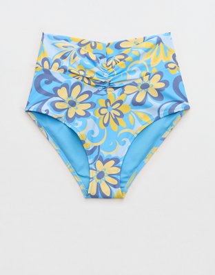 Aerie Ruched High Waisted Full Coverage Bikini Bottom