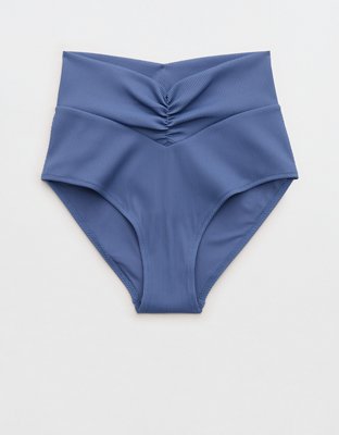 Aerie Ruched High Waisted Full Coverage Bikini Bottom