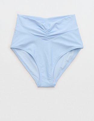 Aerie Ruched High Waisted Full Coverage Bikini Bottom