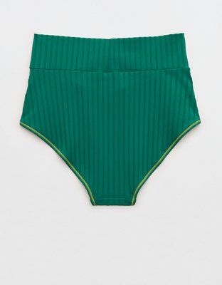 Aerie Ribbed High Waisted Full Coverage Bikini Bottom