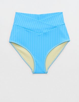 Aerie Ribbed High Waisted Full Coverage Bikini Bottom