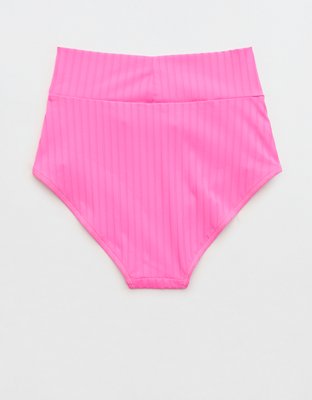 Aerie Ribbed High Waisted Full Coverage Bikini Bottom