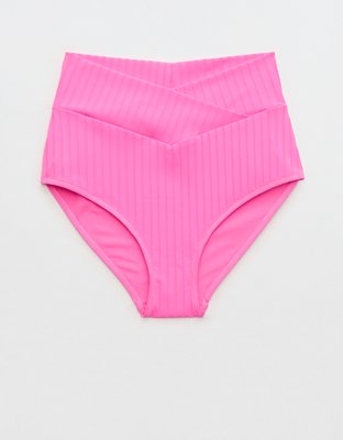 Aerie Ribbed High Waisted Full Coverage Bikini Bottom