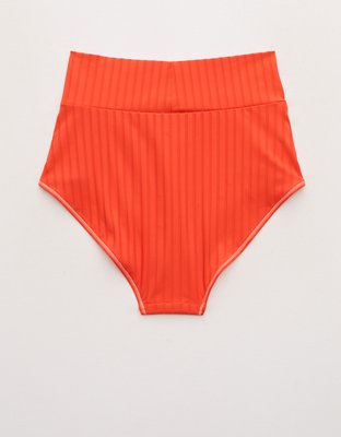 Aerie Ribbed High Waisted Full Coverage Bikini Bottom