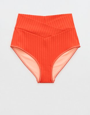 Aerie Ribbed High Waisted Full Coverage Bikini Bottom