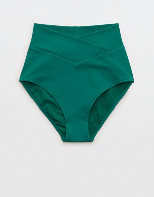 Aerie Pique High Waisted Full Coverage Bikini Bottom