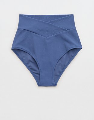 Aerie Pique High Waisted Full Coverage Bikini Bottom