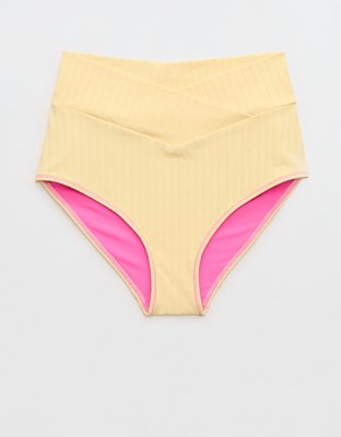 Aerie Ribbed High Waisted Full Coverage Bikini Bottom