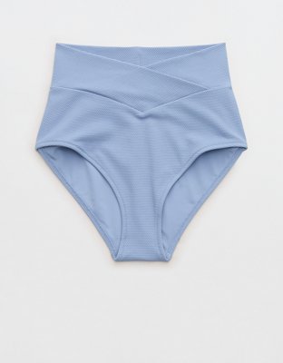Aerie Pique High Waisted Full Coverage Bikini Bottom