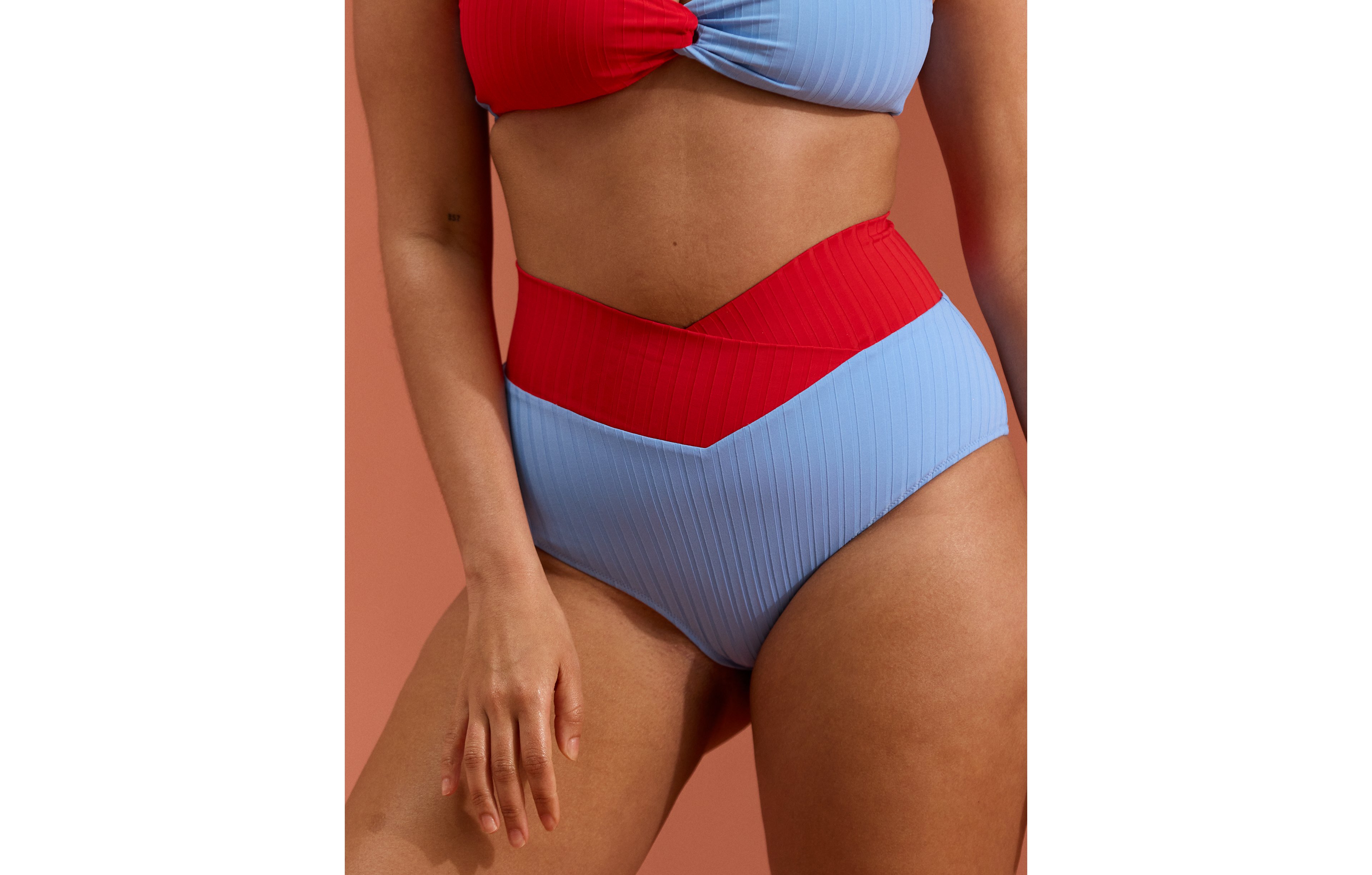 Aerie Ribbed High Waisted Full Coverage Bikini Bottom