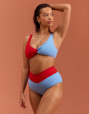 Aerie Ribbed High Waisted Full Coverage Bikini Bottom