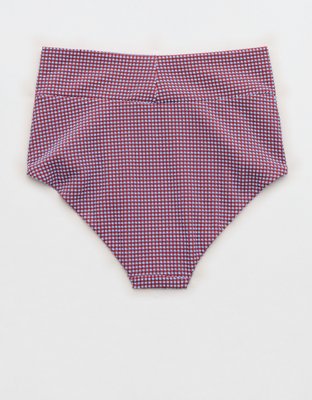 Aerie Gingham High Waisted Full Coverage Bikini Bottom