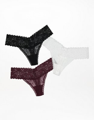 Aerie Lace Thong Underwear 3-Pack