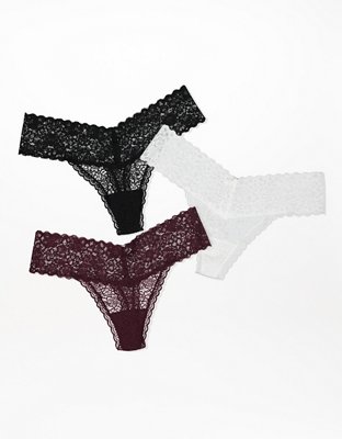Aerie Lace Thong Underwear 3-Pack