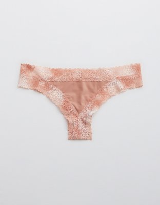 Aerie No Show Fa La Lace Thong Underwear