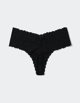 Aerie Sunnie Wide Lace Thong Underwear