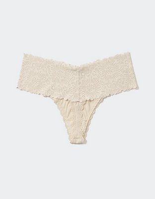 Aerie Sunnie Wide Lace Thong Underwear