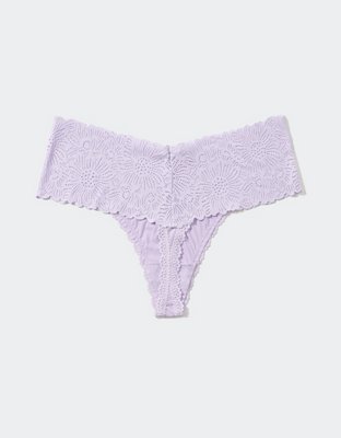 Aerie Sunnie Wide Lace Thong Underwear