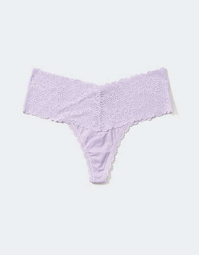 Aerie Sunnie Wide Lace Thong Underwear
