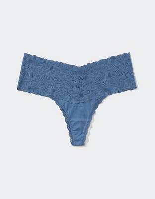Aerie Sunnie Wide Lace Thong Underwear