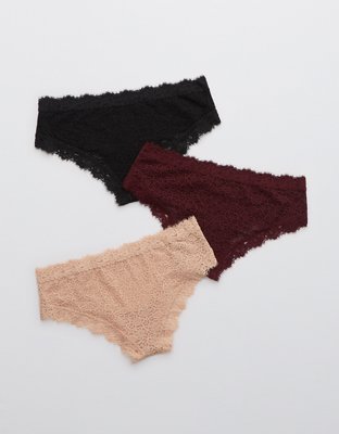 Aerie Eyelash Lace Cheeky Underwear 3-Pack