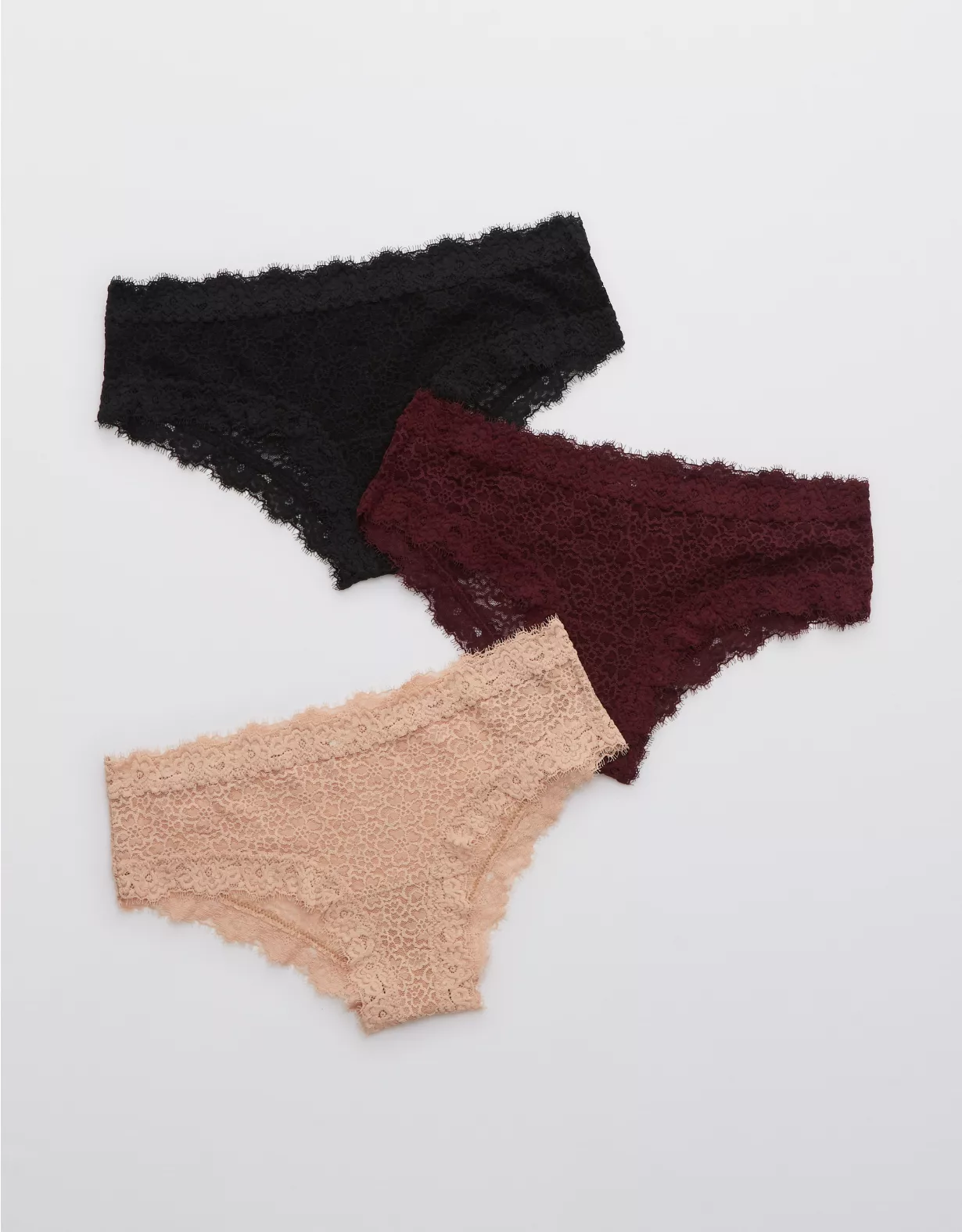 Aerie Eyelash Lace Cheeky Underwear 3-Pack
