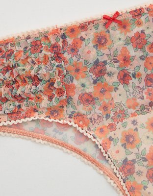 Aerie Mesh Ruffle Cheeky Underwear