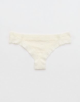 Show Off Vintage Lace Trim Thong Underwear