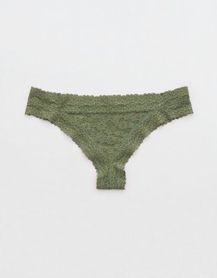 Show Off Vintage Lace Trim Thong Underwear