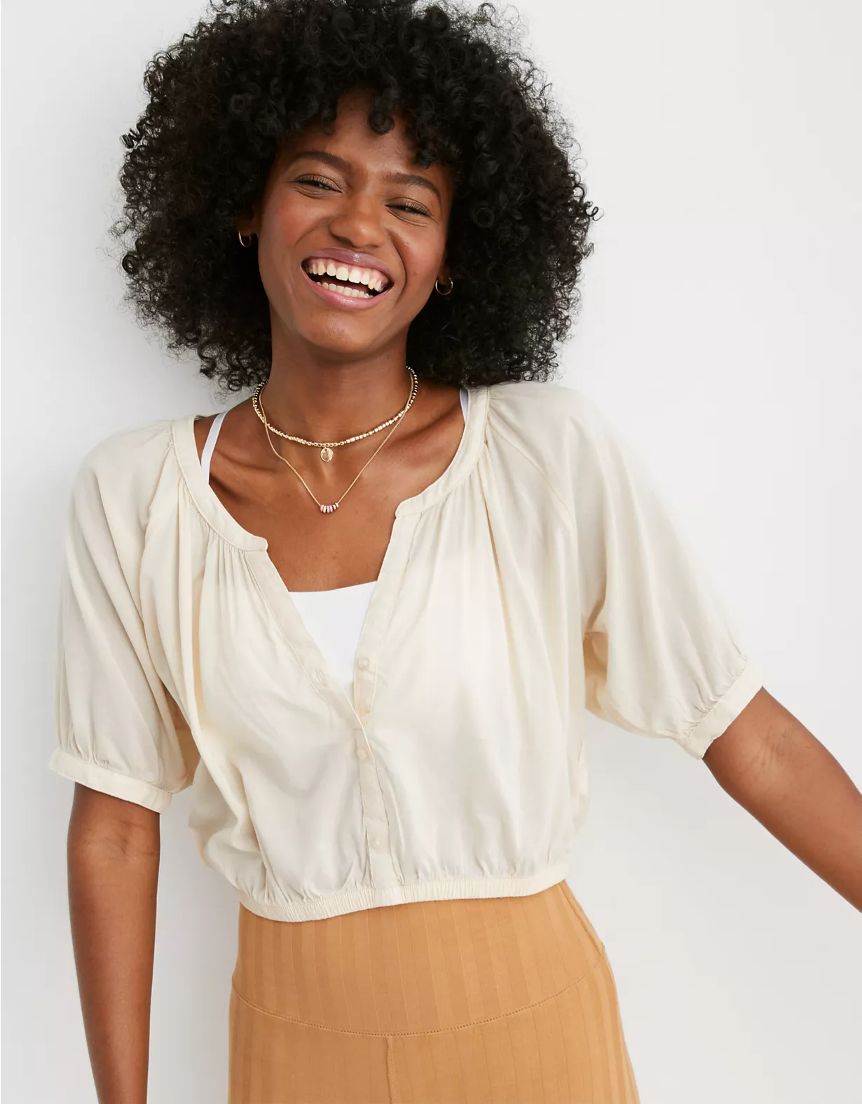 Aerie Flowy Woven Top