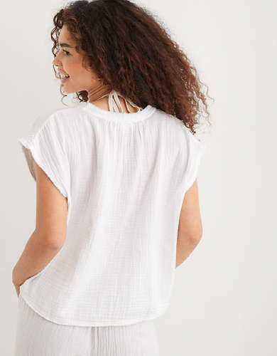 Aerie Pool-To-Party Cropped Shirt