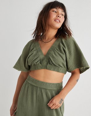 Aerie Pool-To-Party Flutter Sleeve T-Shirt