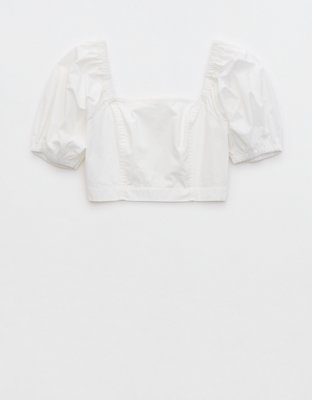 Aerie Puff Sleeve Square Neck Top