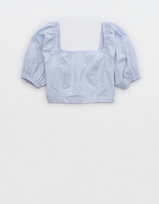 Aerie Puff Sleeve Square Neck Top