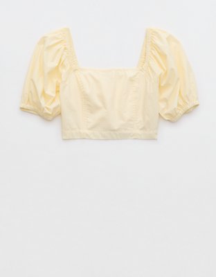Aerie Puff Sleeve Square Neck Top