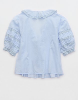 Aerie Blusa Manga Corta con Volantes
