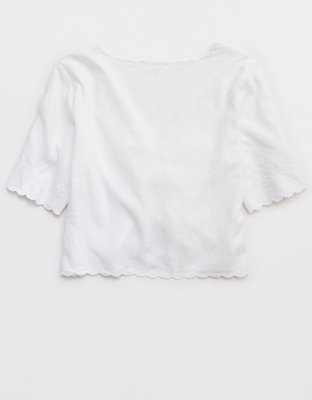 Aerie Cropped Cinch Front Top