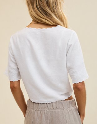 Aerie Cropped Cinch Front Top