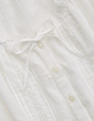 Aerie Woven Button Blouse