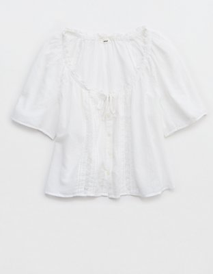 Aerie Woven Button Blouse