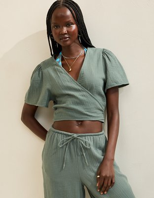 Aerie Day-Off Wrap Top from American Eagle - $44.95
