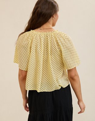 Aerie Woven Button Blouse