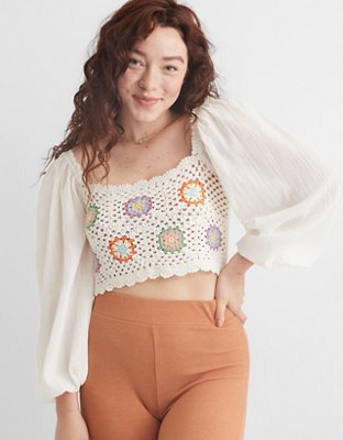 Aerie Crochet Vacay Top