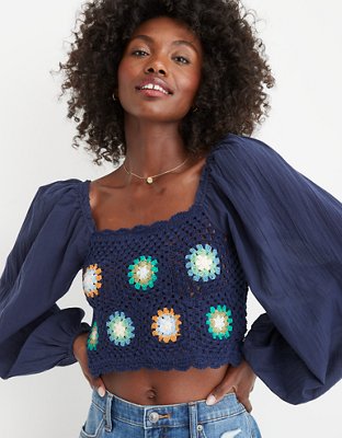 Aerie Crochet Vacay Top